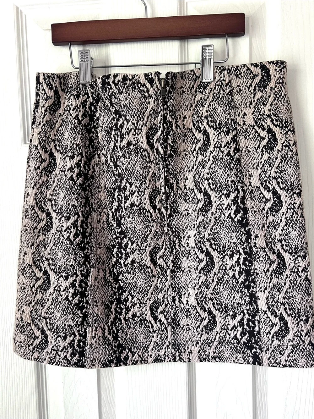 Free People Snake Print Mini Skirt Blush Black Size 12
